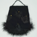 Chiara Velvet and feather Bag