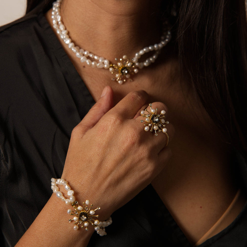 conjunto chocker pulsera anillo Orion