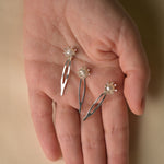 conjunto de tres pinzas giulia plateadas perla