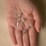 conjunto de tres pinzas giulia plateadas perla