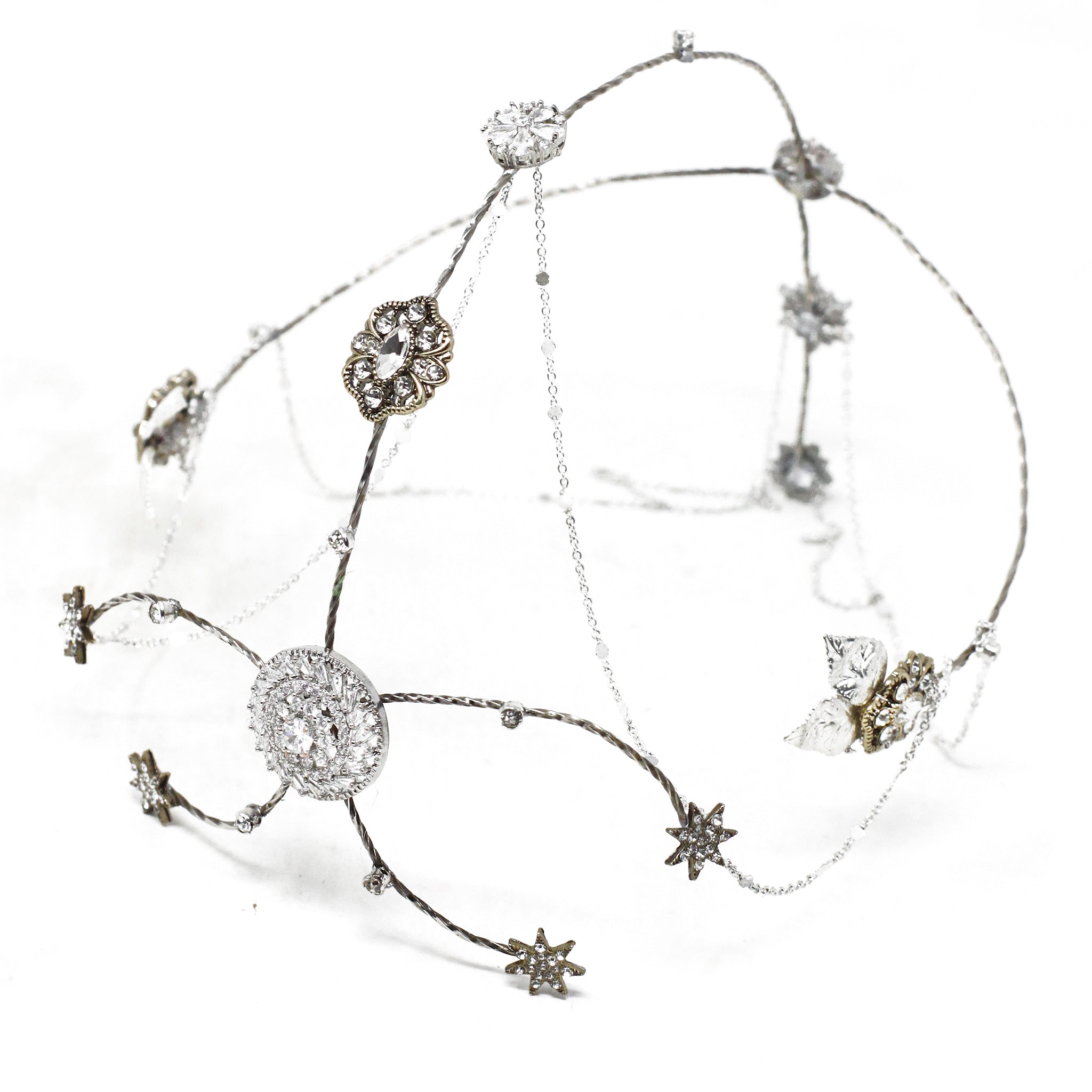 cubre raiz novia boho plateado