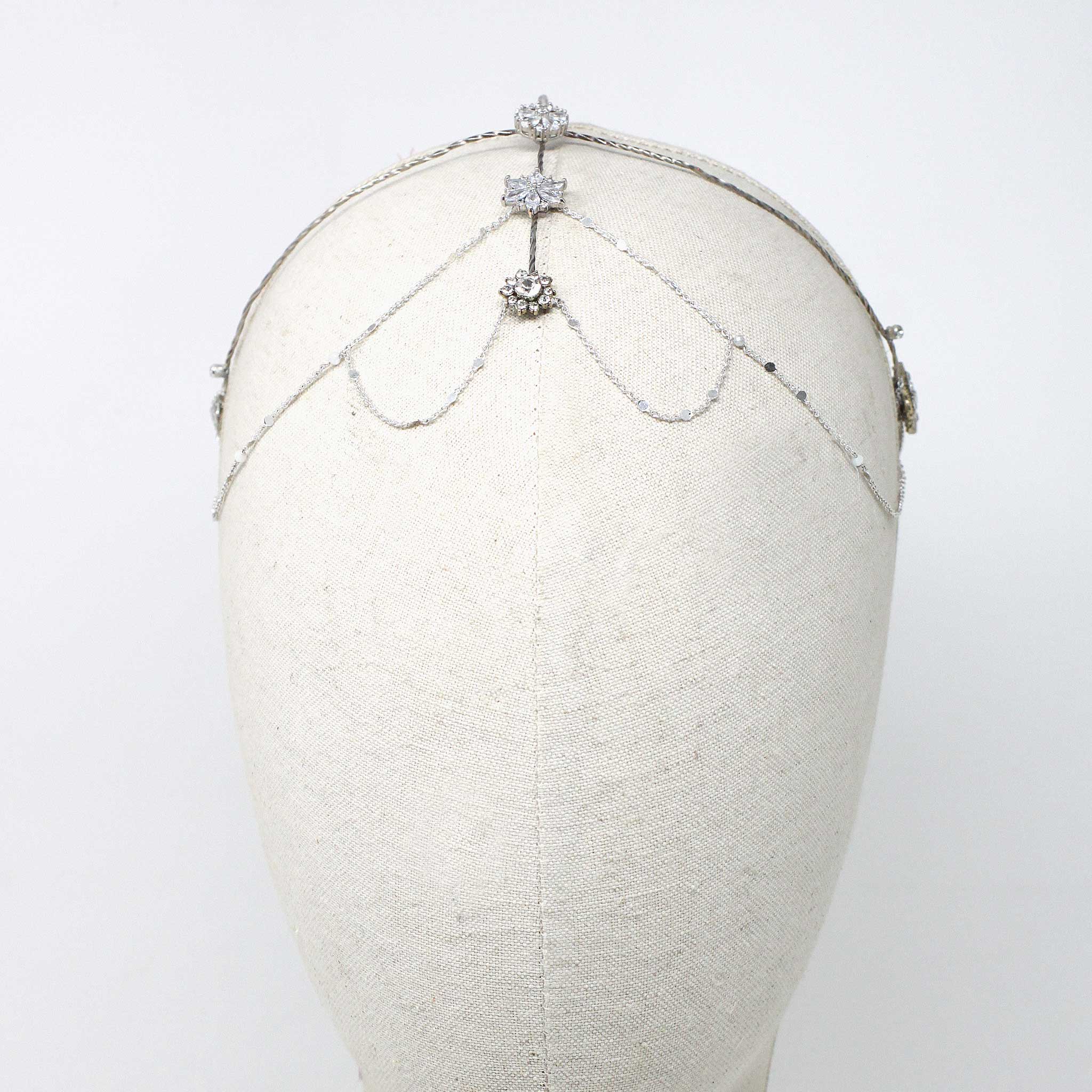 cubre raiz novia boho plateado detalles