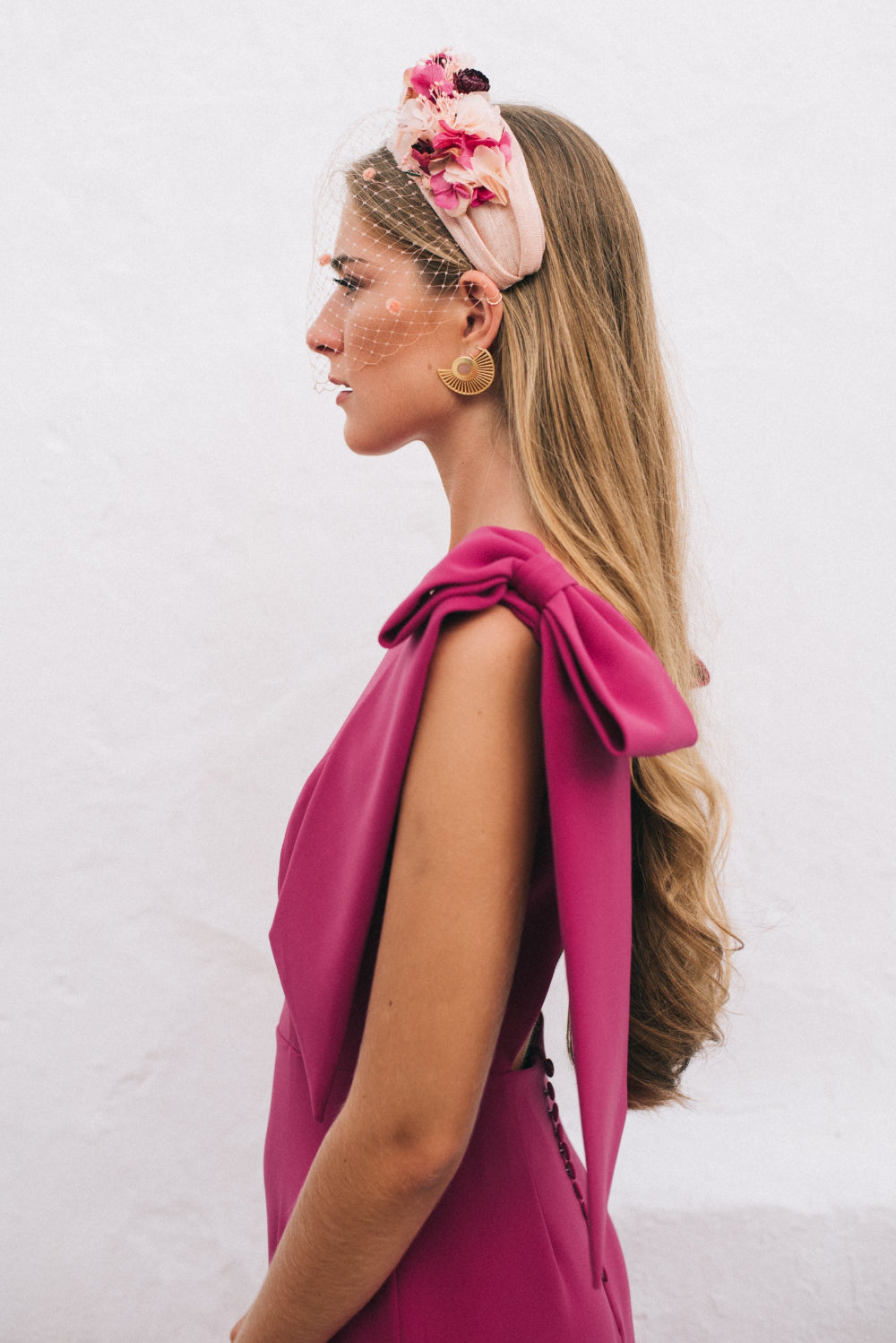 diadema nudo rose invitada look perfil