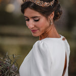 Corona Hada Azul para Novias de Lado