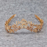 Corona Hada  dorado con detalles aguamarina para Novias