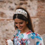 diadema de plumas martina de color blanco