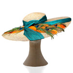 pamela bekia xl plumas pavo real naranja